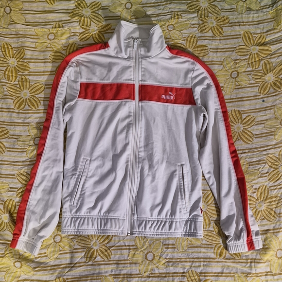 Puma Tops - Puma Red and White Track Jacket